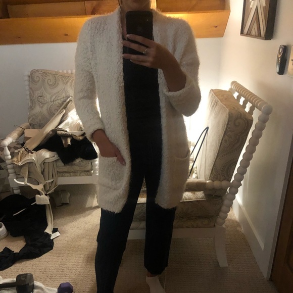 White Fuzzy Sweater - Picture 2 of 4